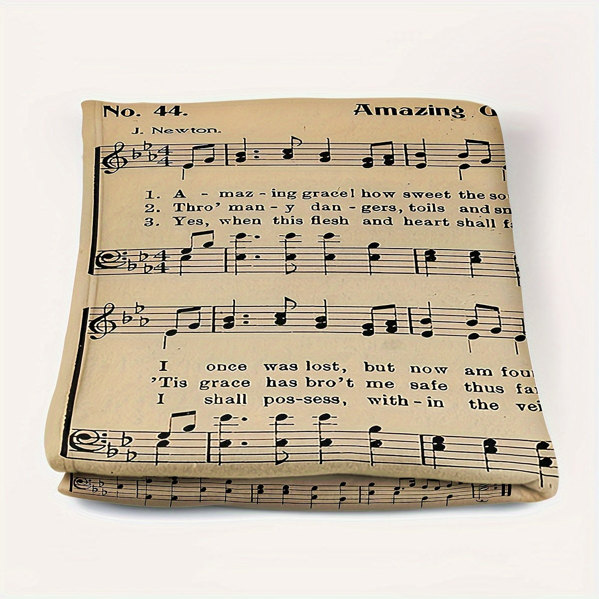 Warm Flannel Printed Blanket with Piano Sheet Music Design for Sofa Bed Camping and Travel