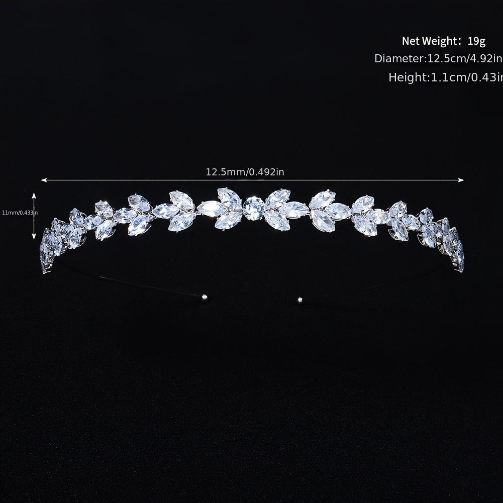 Silvery Rhinestone Crystal Hairband with Faux Pearls for Bridal Parties Weddings