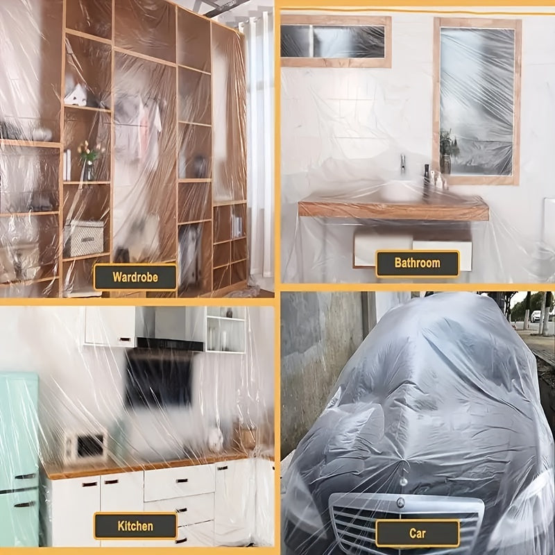 Предварительно нарезанная маскировочная пленка из прозрачного пластика, защитный брезент для покраски автомобилей