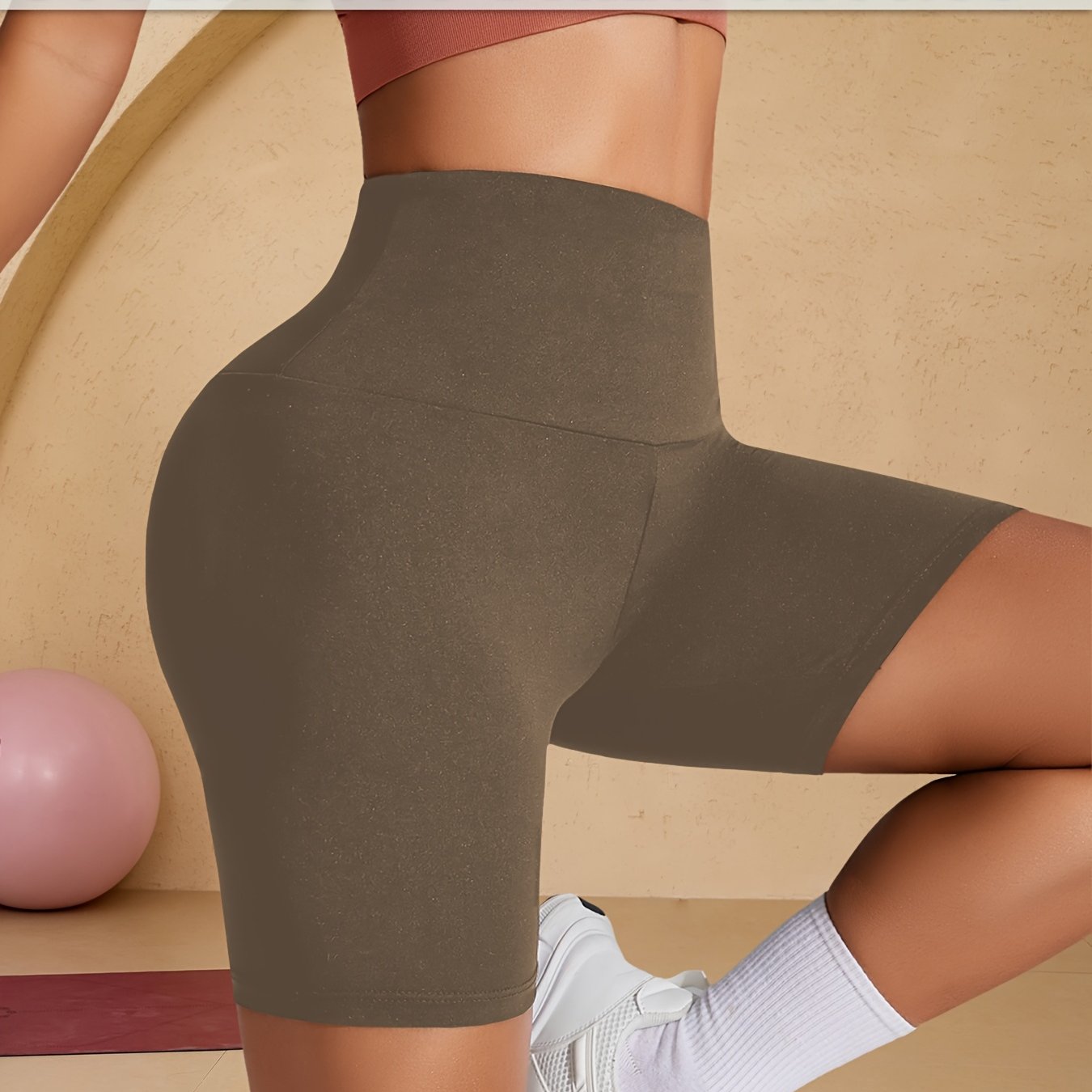 Plus Size Women's High Waisted Biker Shorts Athletic Yoga Running Outdoor