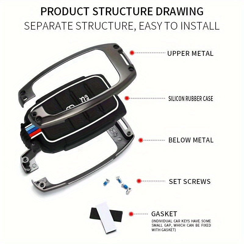 Car Key Case Cover for Multiple Vehicles 2/3/4 Button Keychain