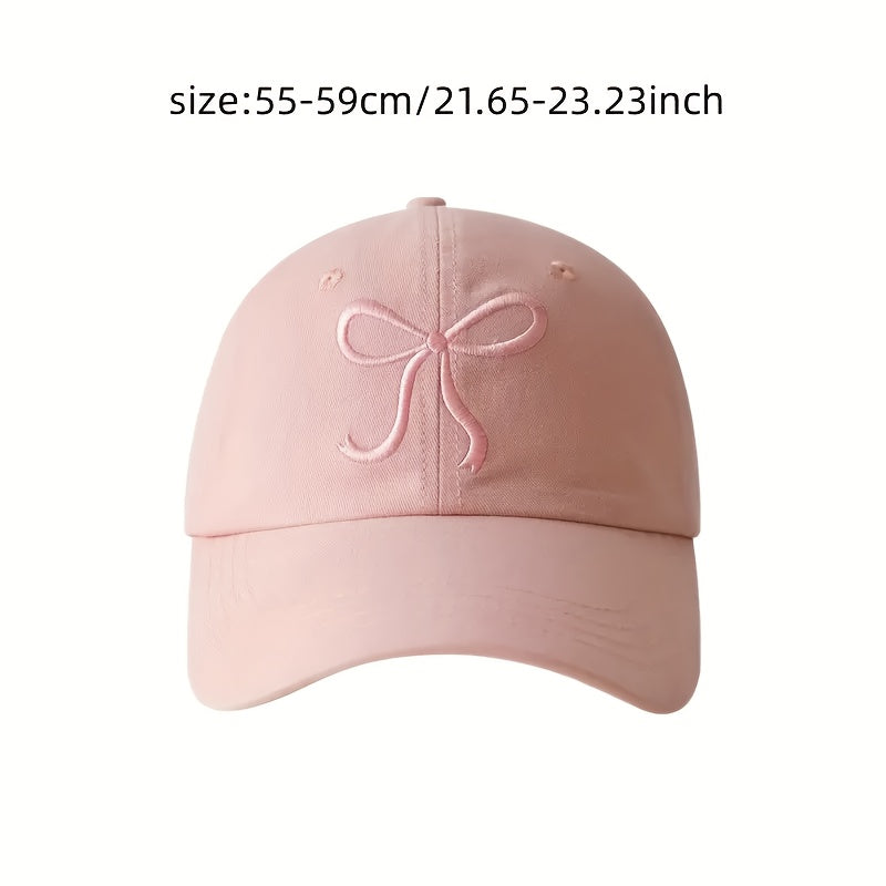 Women's Baseball Cap with Bowknot Lightweight Sun Protection Adjustable Casual Holiday