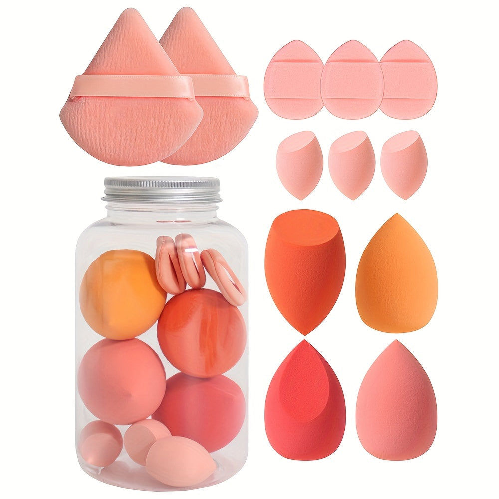Set de 12 esponjas de maquillaje sin látex para base líquida y corrector