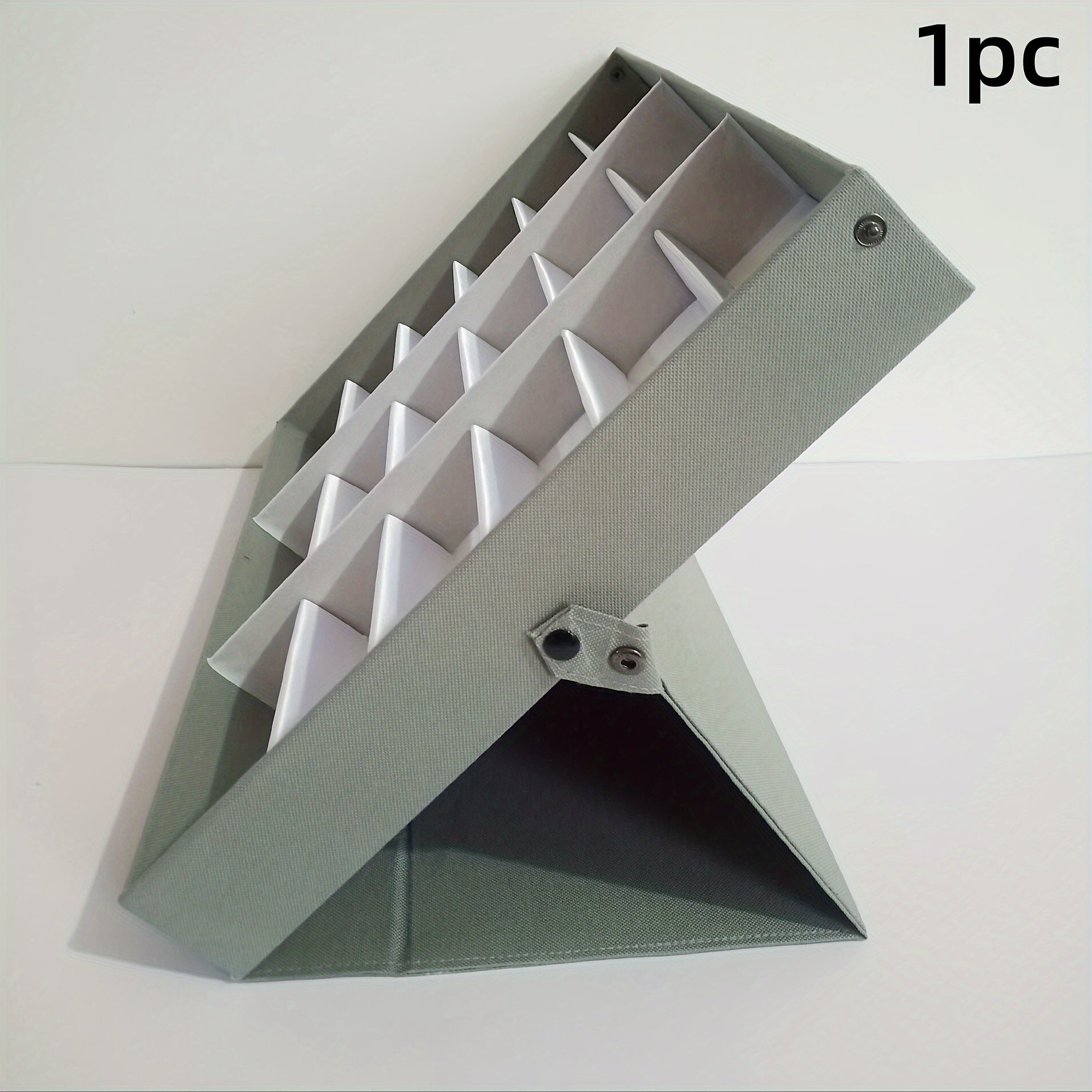 Women's Jewelry Storage Box with 18 Slots for Eyeglasses Artificial Leather Stand Purple Red Blue-Grey