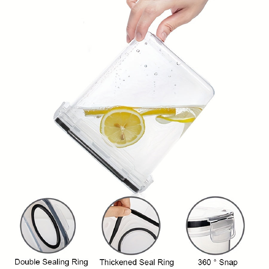 4 ta donli saqlash idishlari to'plami, BPA dan ozod plastikdan tayyorlangan, havo o'tkazmaydigan muhr, 2.5L/88 Oz sig'im, don, atıştırmalıklar va shakar uchun ideal. Qora rangli chalkboard yorliqlari bilan 4 ta dispenserni o'z ichiga oladi.