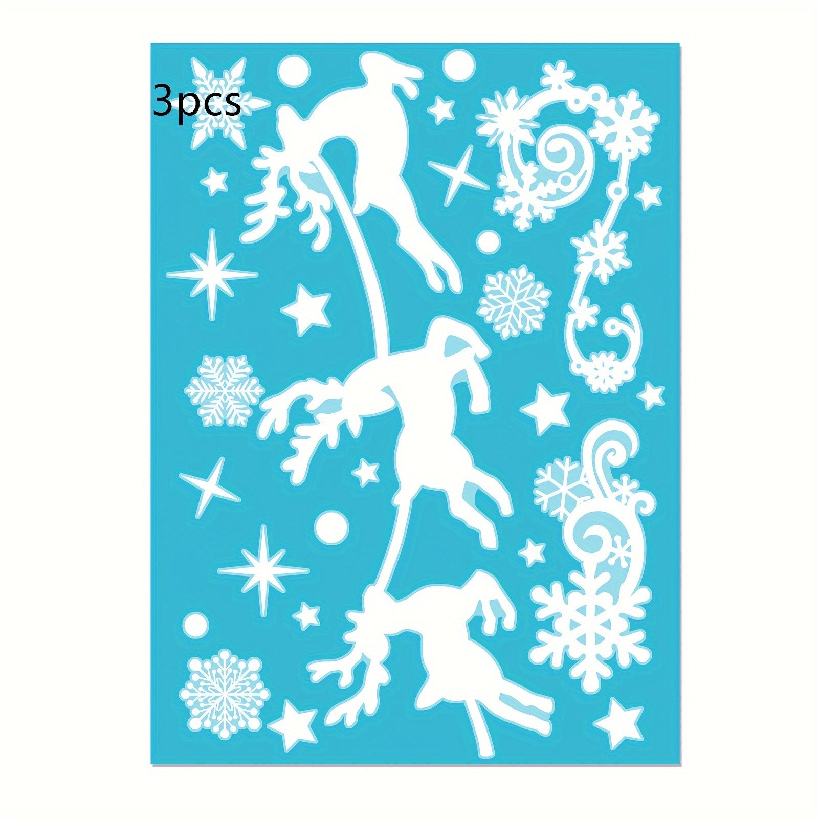 Festive Christmas Window Stickers Snowflakes Reusable Glow-in-Dark Decor