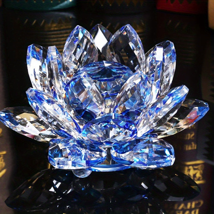 Crystal Lotus Ornament for Home Decor Desktop Figurine