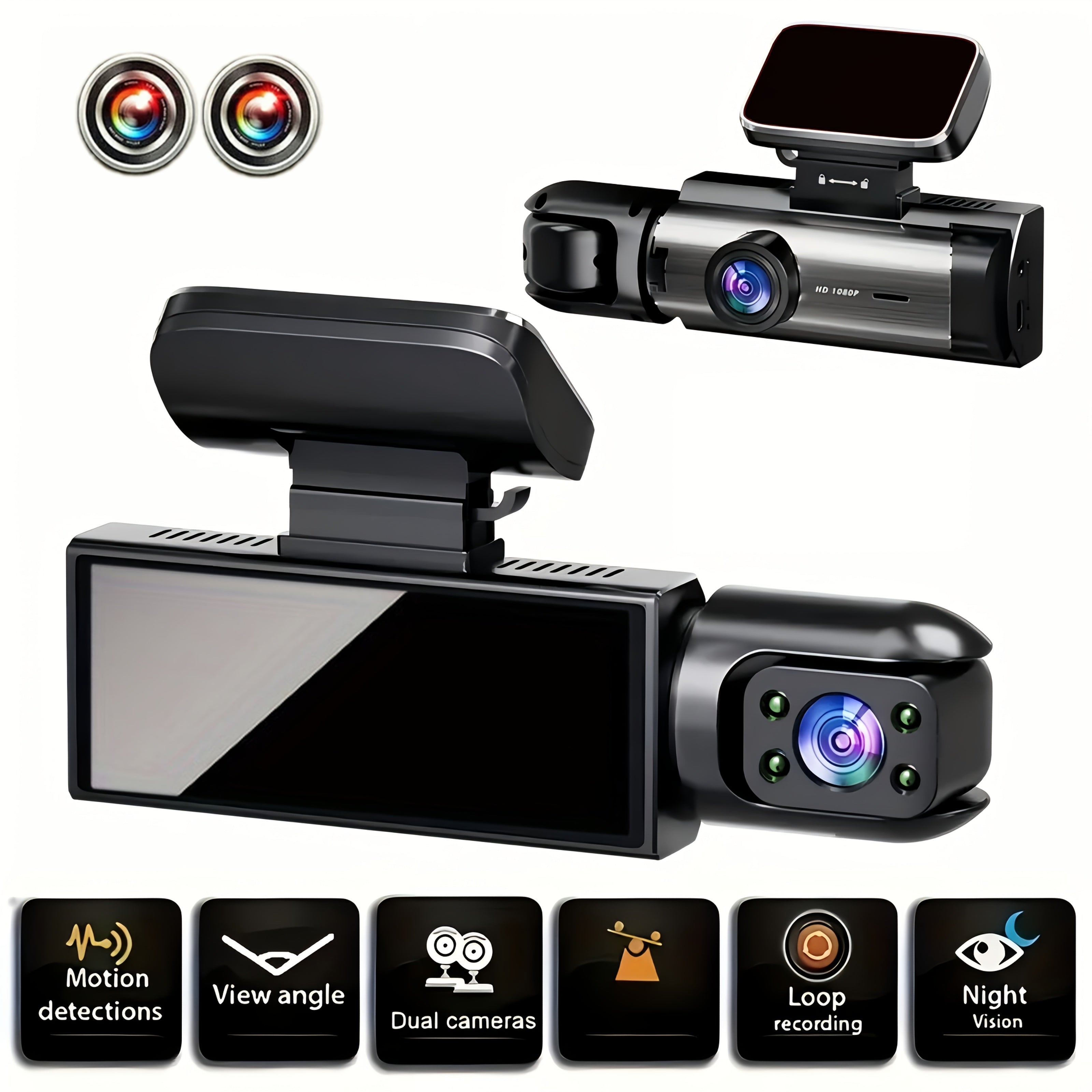 Car DVR Night Vision 1080P with F2.0 Lens Aluminum Casing 64GB Memory