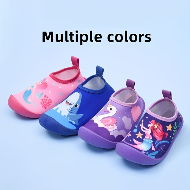 Детские водные туфли для мальчиков и девочек, русалка, пляжные, легко надевающиеся, противоскользящие, быстро сохнущие, дышащие материалы для весны и лета