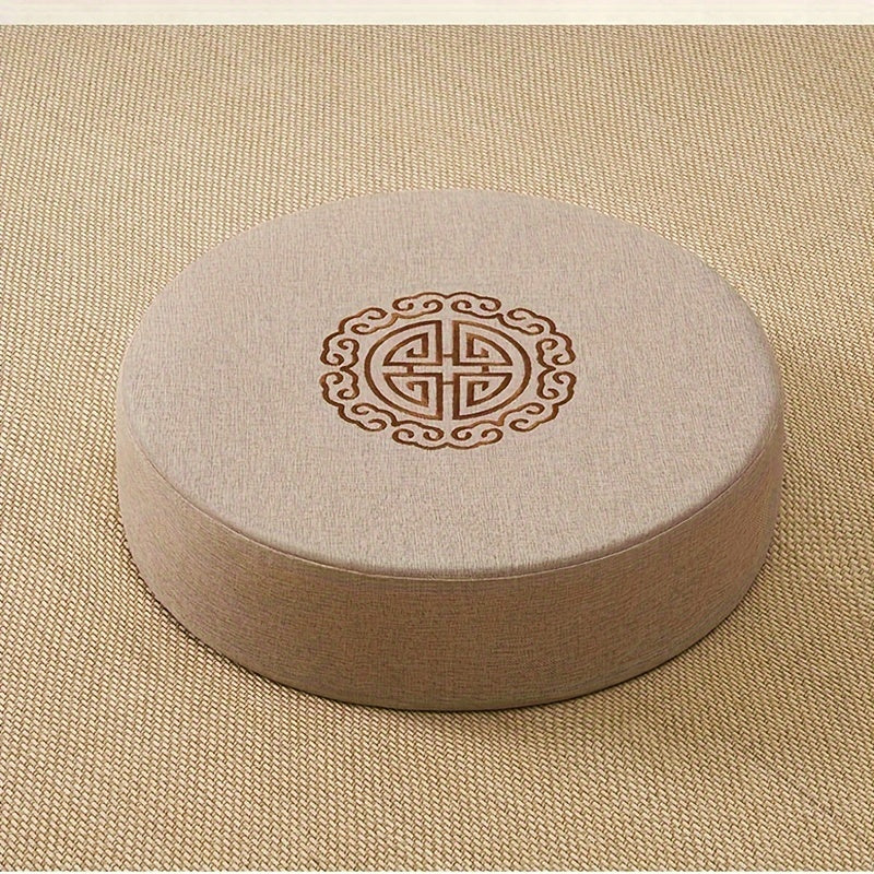 Round Tatami Floor Pillow for Meditation Non-Electrical Woven Fabric Cushion