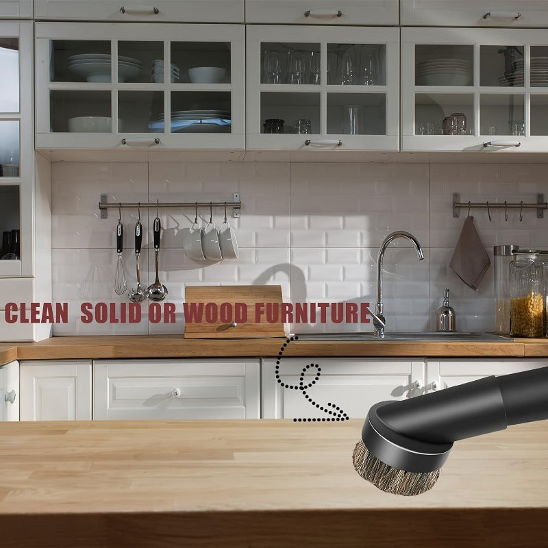 Ot tuklari bilan changni tozalash cho'tkalar to'plami, 1.25 dyuymli dumaloq va shlang adapter bilan, pol asboblari uchun