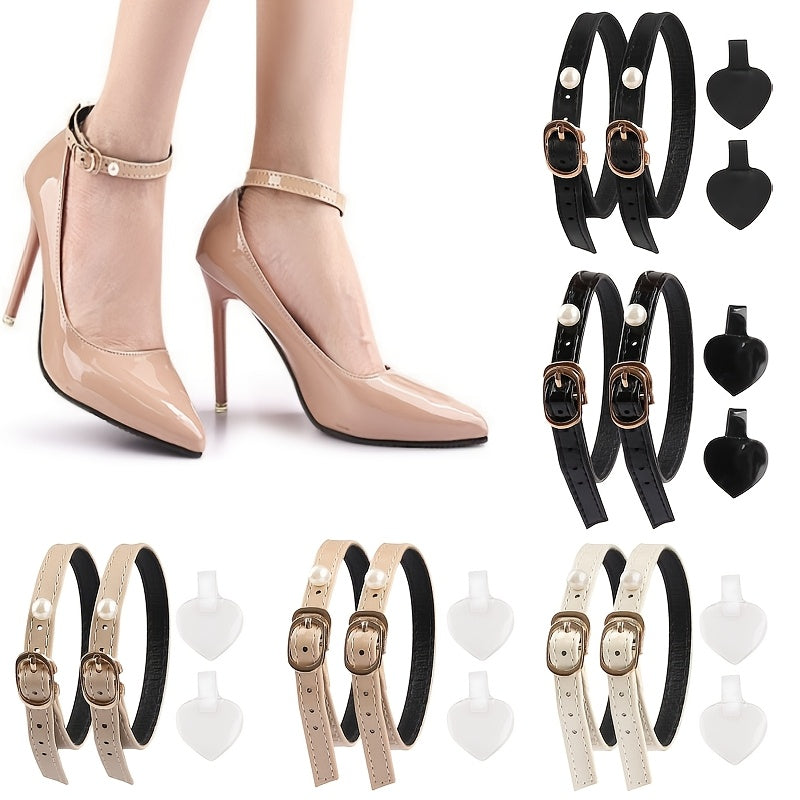 Faux Leather Anti-Slip Shoe Laces Heel Strap for Secure Fit