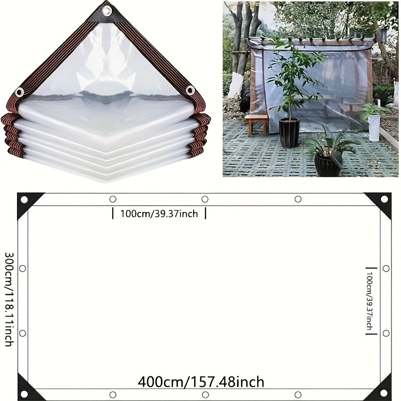 Transparent Balcony Awning Set with Mounting Holes and UV Protection for Carports and Terraces