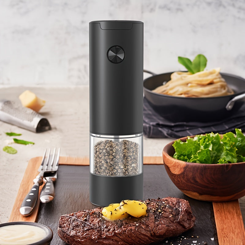 Electric Non-Rechargeable Battery Spice Grinder Set with Transparent Chamber for Home Cooking