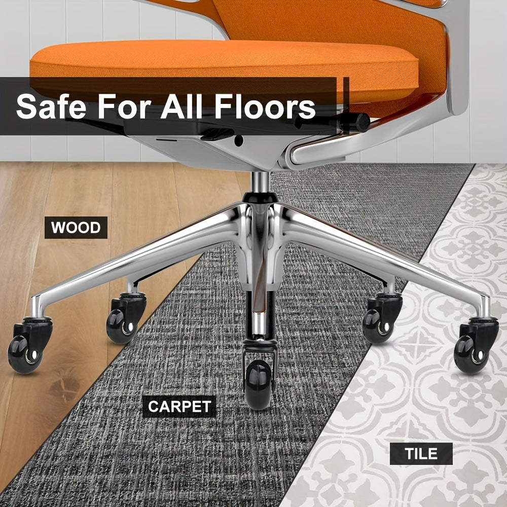 3-дюймовые черные прозрачные резиновые поворотные колеса для офисных кресел с бесшумными колесами