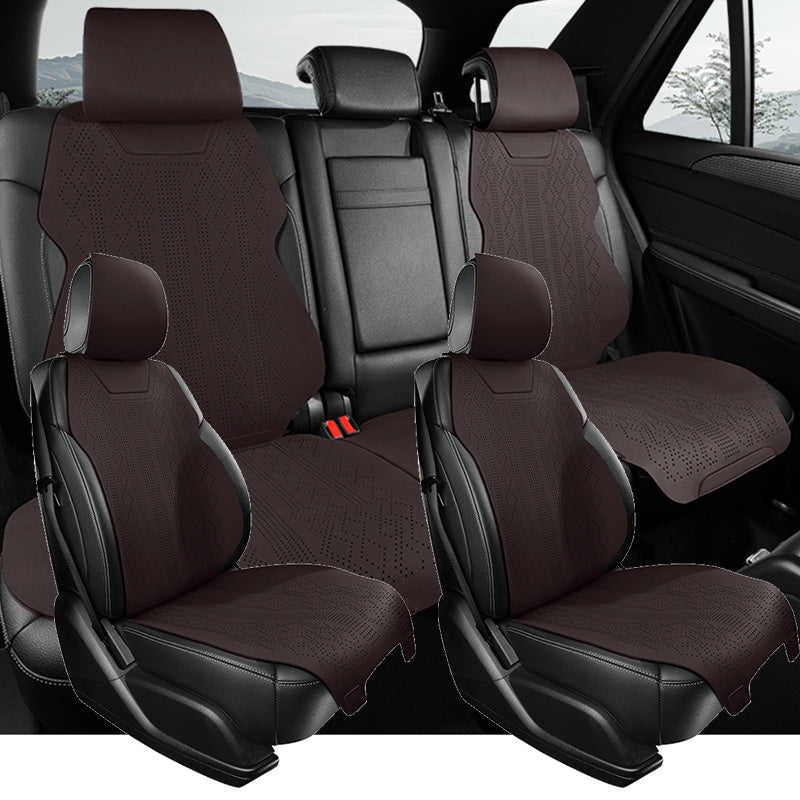 Набор чехлов для автомобильных сидений для всех сезонов из высококачественной замши, прочная подушка сиденья