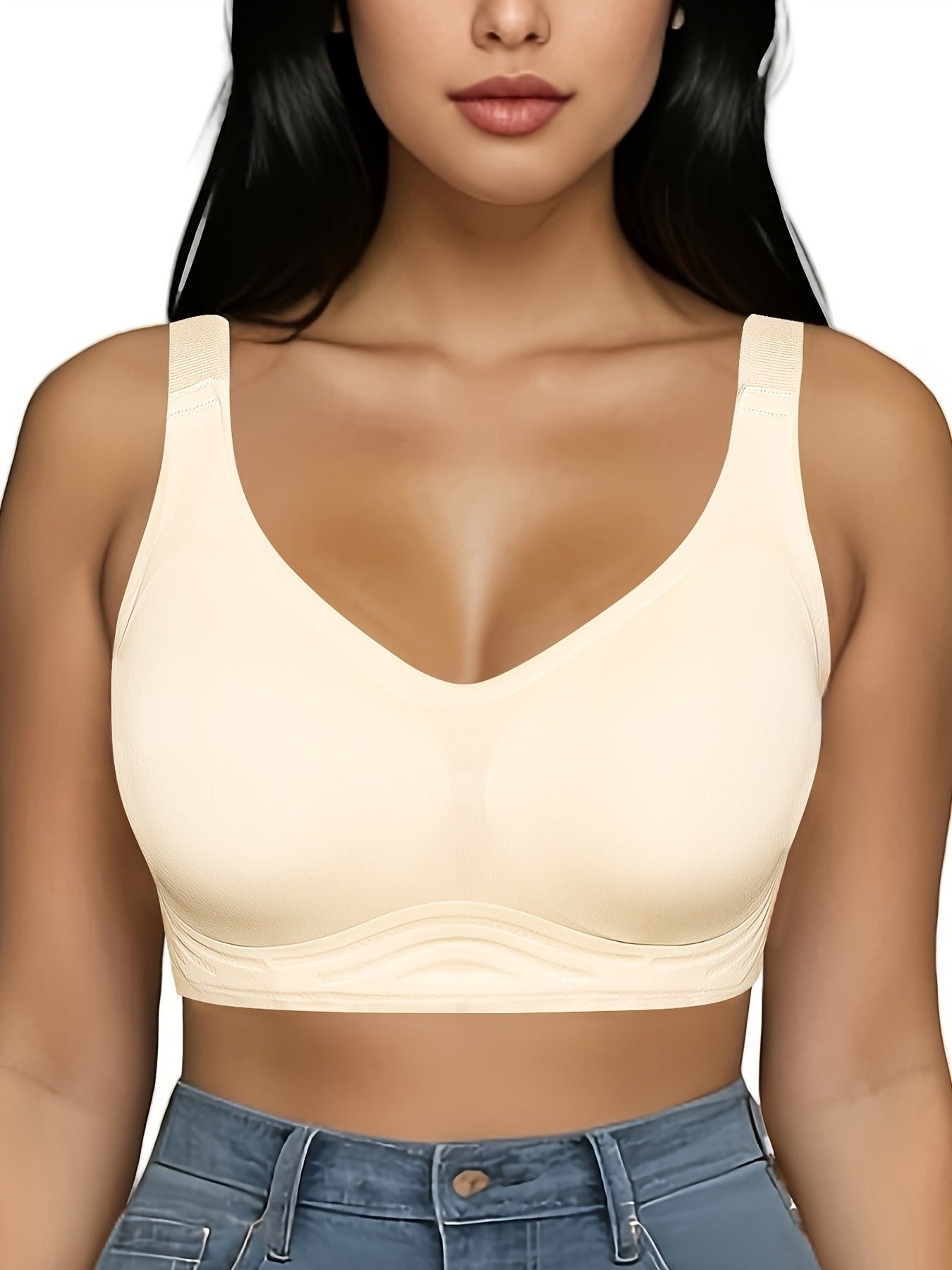 ayollarga mo‘ljallangan simsiz ko‘ylaklar, yumshoq, shovqinsiz, push-up, T-shirt bra, 3 ta paket