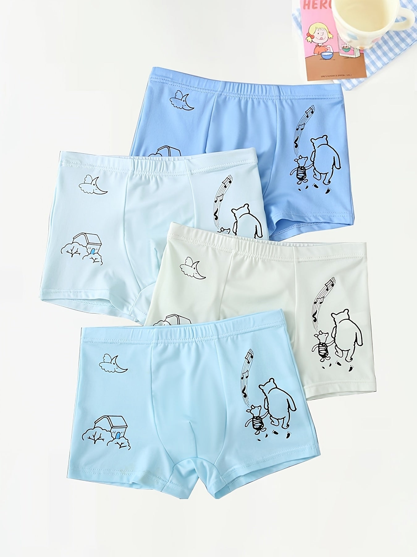 Pack de 8 calzoncillos bóxer con estampado de dinosaurios de dibujos animados para niños, de poliéster, ropa interior cómoda