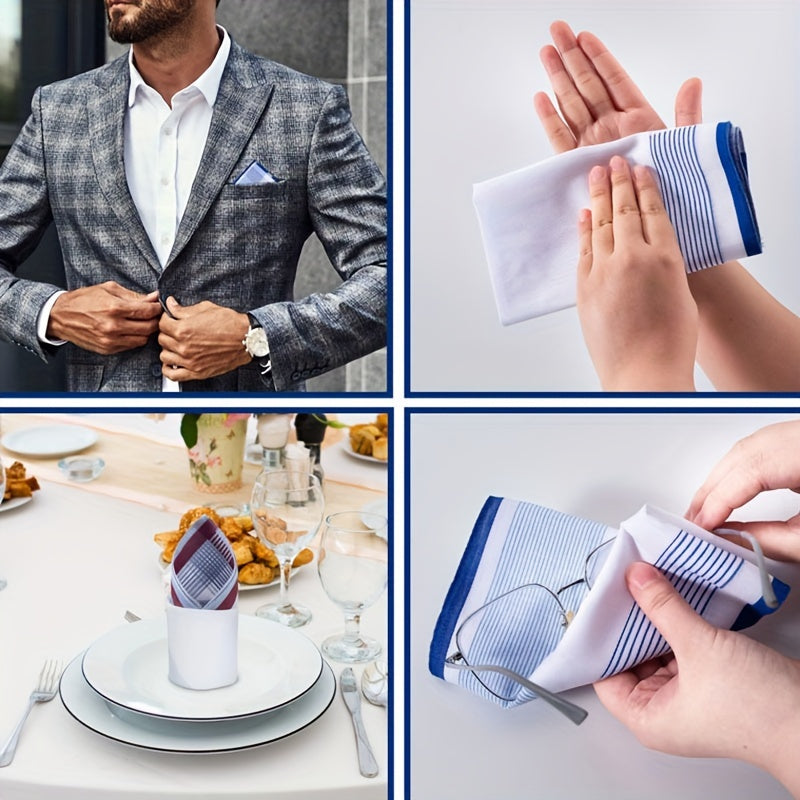Juego de 12 pañuelos de algodón con diseño clásico, absorbentes y duraderos para hombres y mujeres