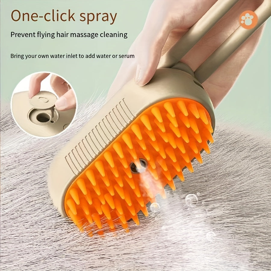 3-in-1 Small Animal Steam Brush for Cats and Dogs Pet Grooming Comb with Steam for Tangle Removal