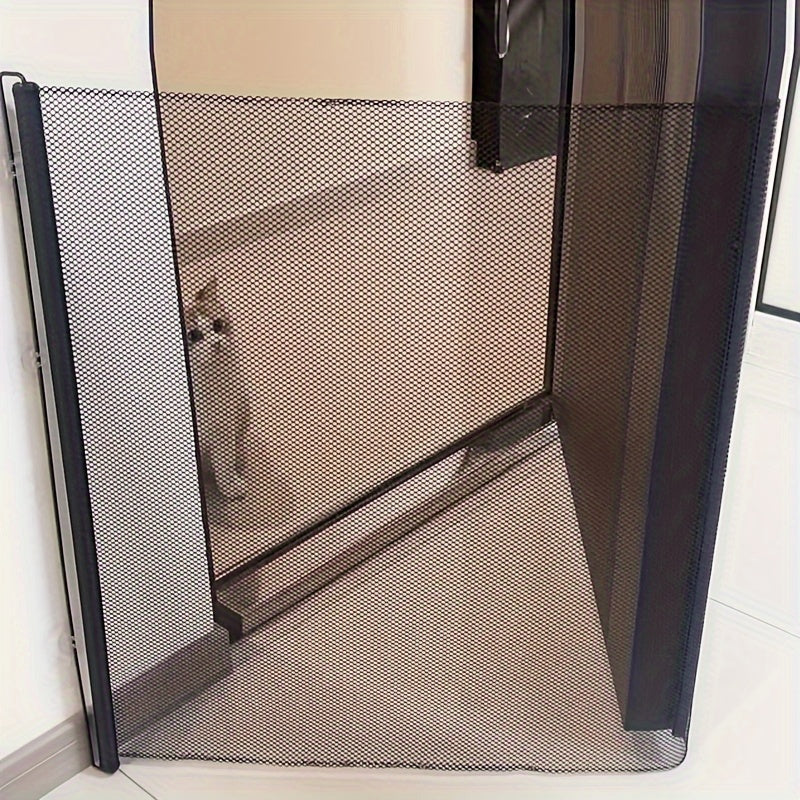 Black No-Drill Pet Gate for Indoor Stairs and Enclosures