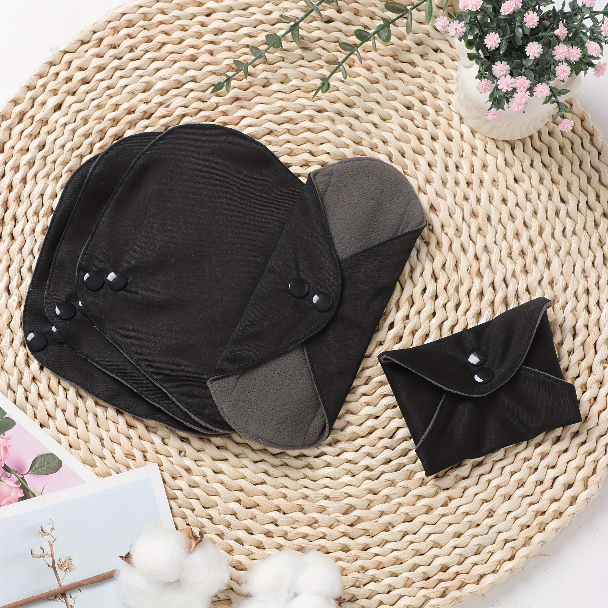 Reusable Menstrual Pads Bamboo Cloth Set for Heavy Flow Overnight Washable Liners