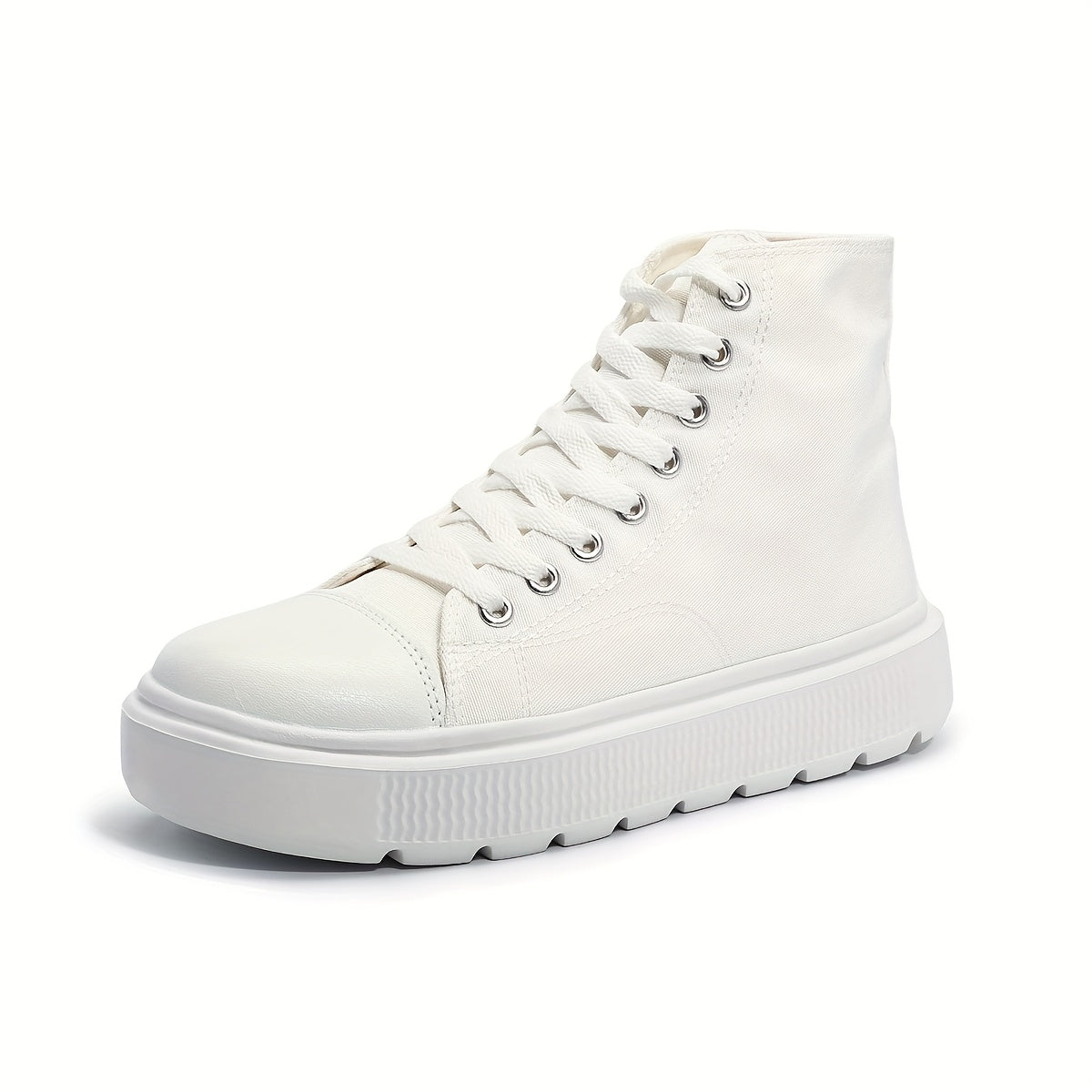 Women's High Top Shoes Thick Sole Casual Lace-Up Platform Flats