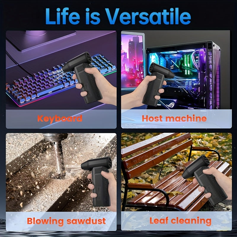 Handheld Leaf Blower with Brushless Motor 4-Speed USB Rechargeable Battery Powered Snow and Leaf Clearing