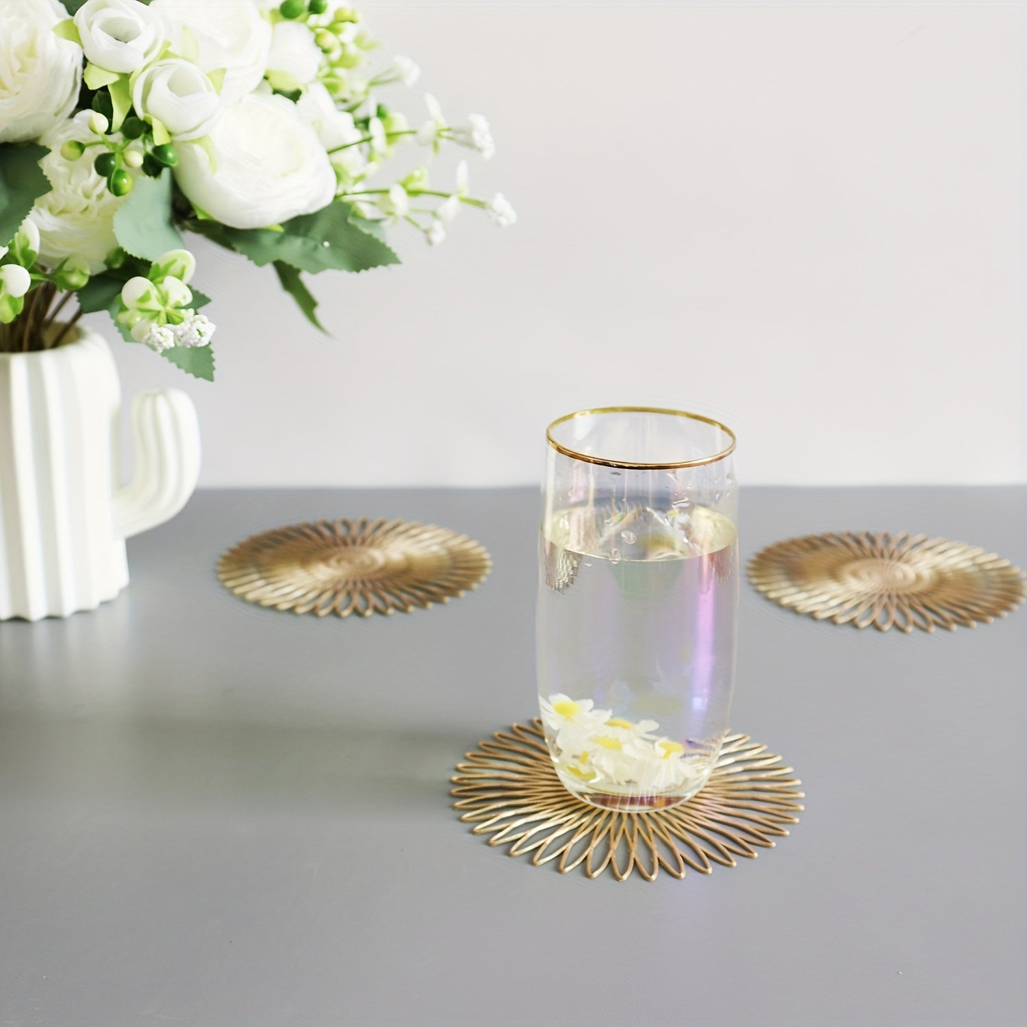 6 ta PVC 5 dyuymli bo'sh ko'za to'plami, ish stoli himoyasi uchun, sirpanmaydigan, issiqqa chidamli, uy bezaklari.