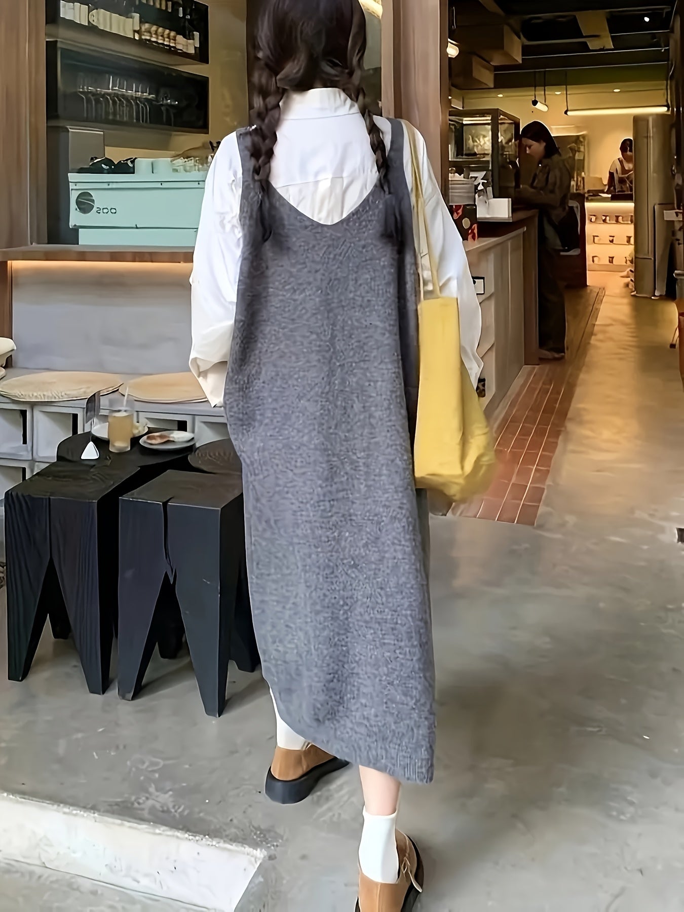 Plus Size Women's Pullover Dress Casual Loose Fit Black Plus Size Dress