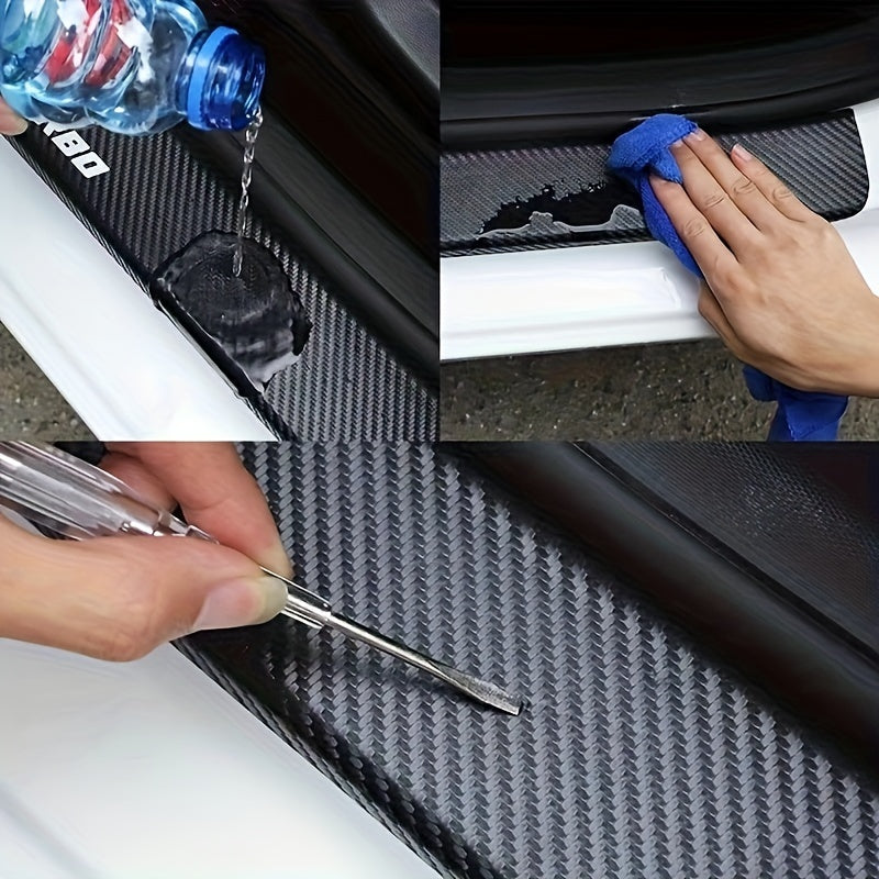 Car Door Sill Protector Sticker Anti-Scratch Kick Guard Pad 1pc