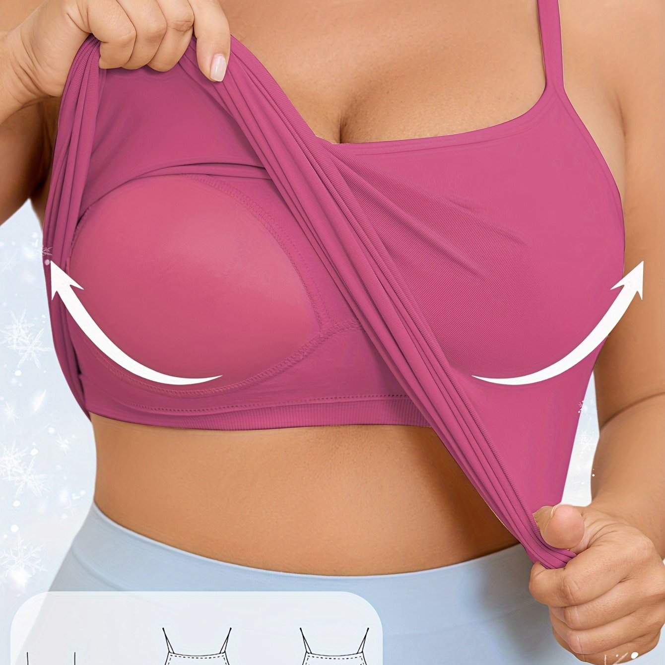 Plus-Size Seamless Elastic Camisole with Built-in Pads for Women