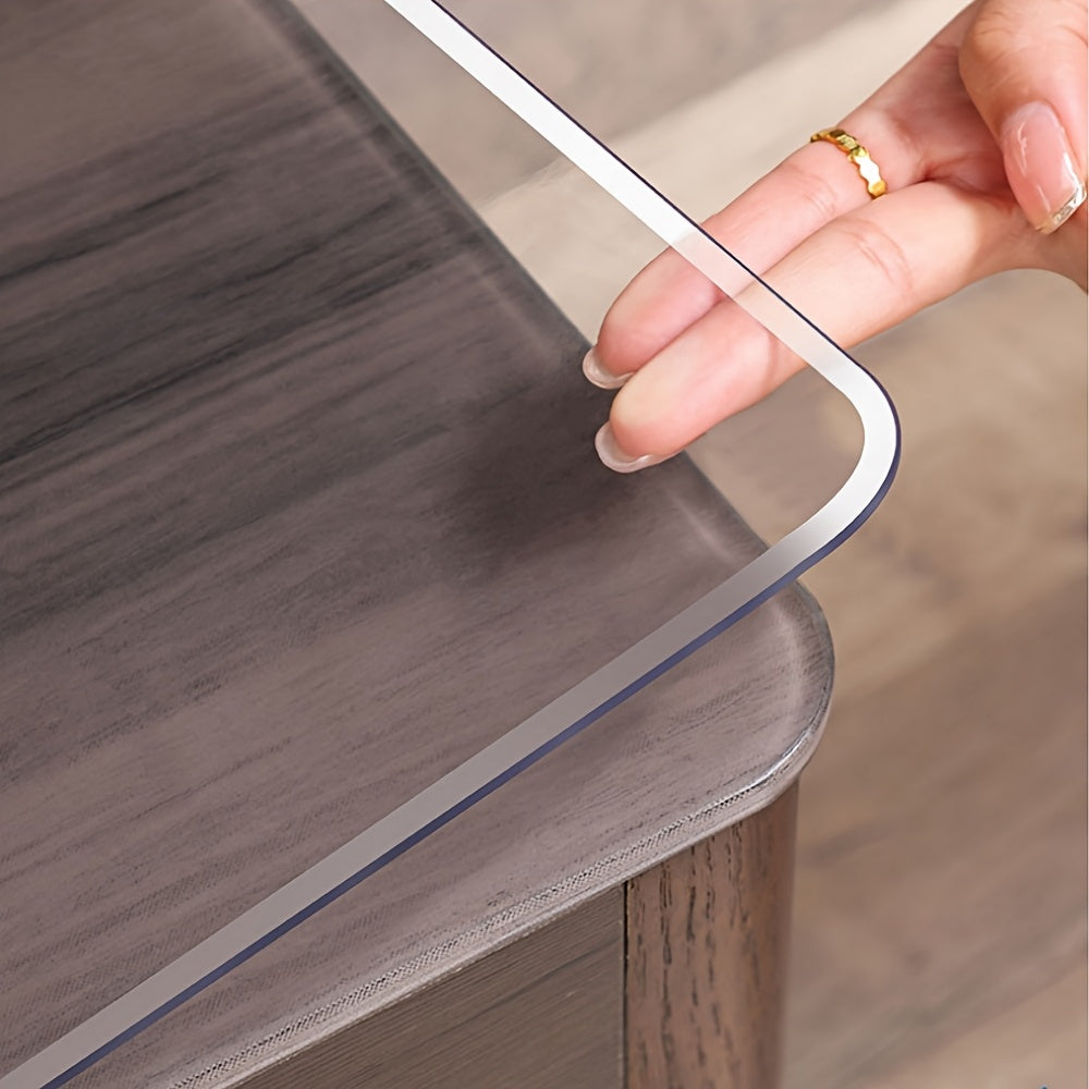 Transparent PVC Tablecloth Protector 1.5mm Thick Scratch-Resistant Easy to Clean