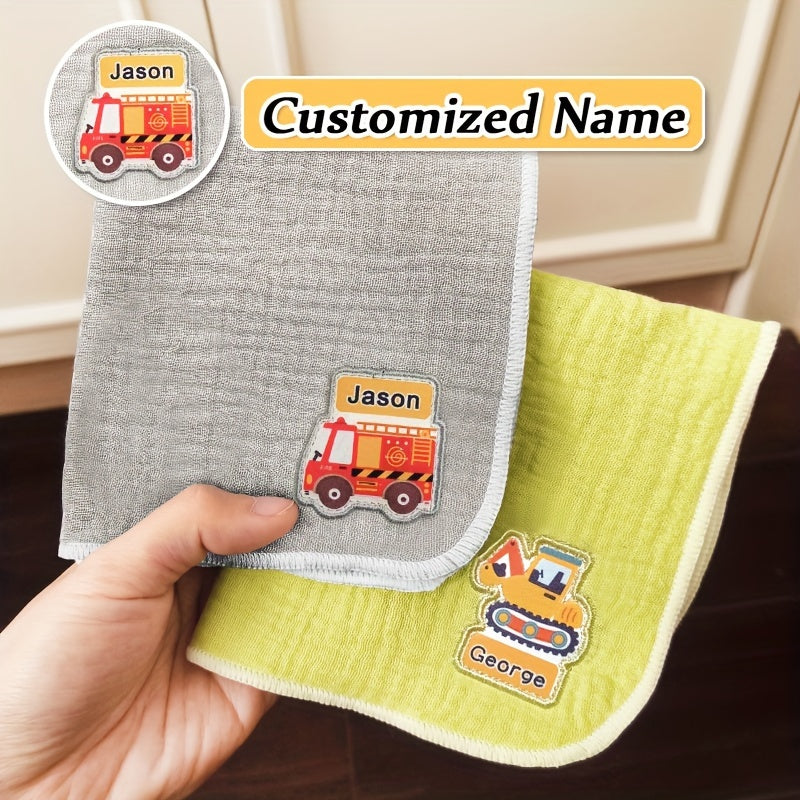 Набор из 3 персонализированных детских полотенец - изготовлены из сверхмягкой, супер впитывающей марли с очаровательными мультяшными узорами различных цветов