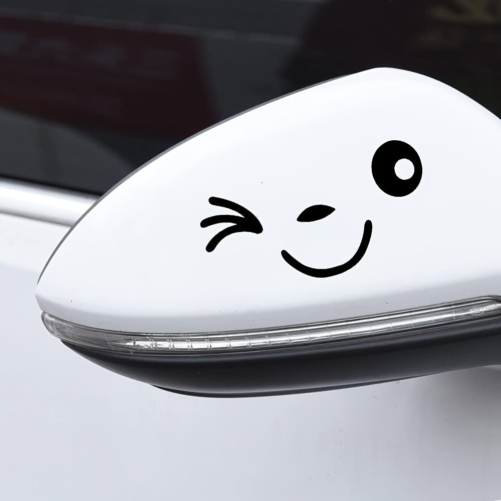 Joyful Face 3D Car Mirror Decal Stickers Rearview Side Vinyl Decals