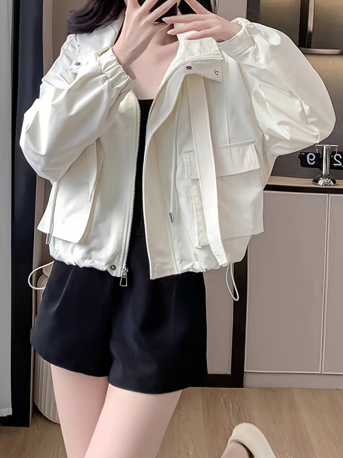 Women's Windbreaker Jacket Lightweight Polyester Casual Spring Fall 2024