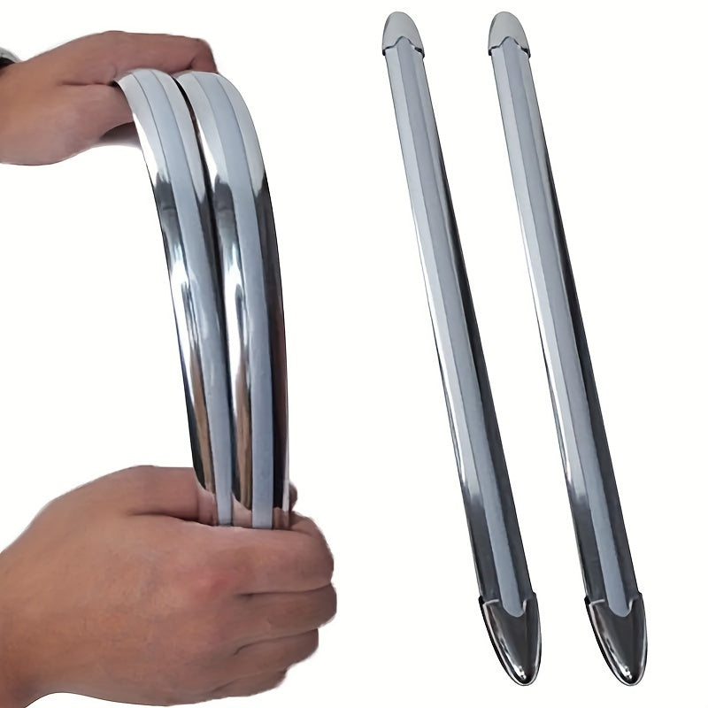 4 dona Avtomobil bumperi chetki himoya qoplamalari ABS chizishga qarshi himoya chiziqlari metall yakuniy