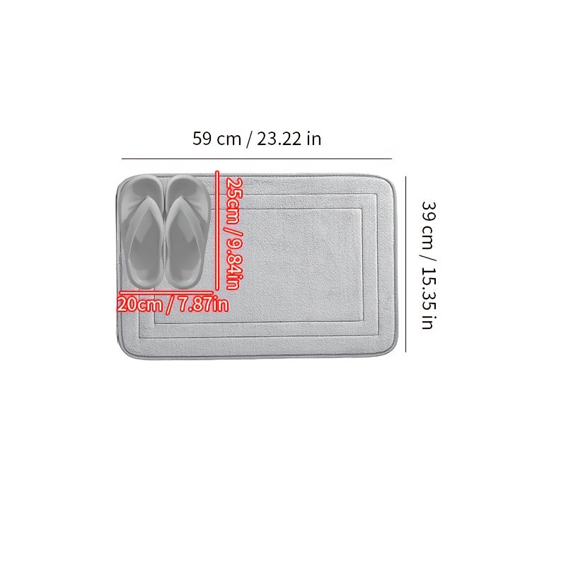 Non-Slip Memory Foam Bath Rug to'plami 1 dona - Tez quriydi, mashinada yuvish mumkin, yumshoq va qulay hammom aksessuarlari