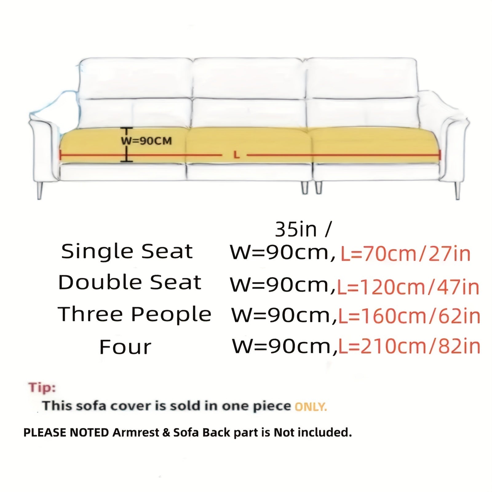 Chenille Couch Cover Non-Slip Sofa Protector for Living Room Bedroom Office