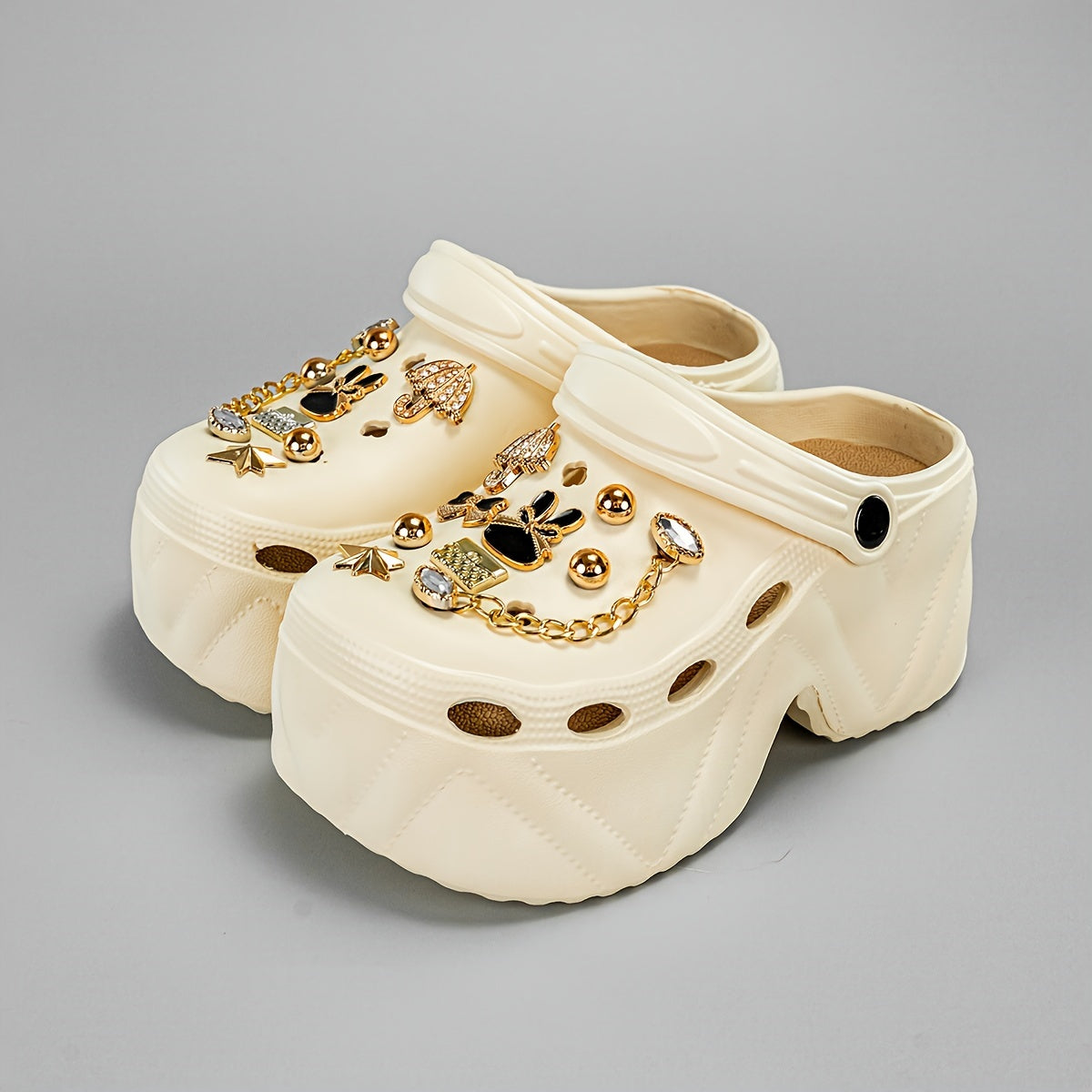 Women's Glitter Mules and Clogs With Platform Heel Lightweight EVA Summer Footwear