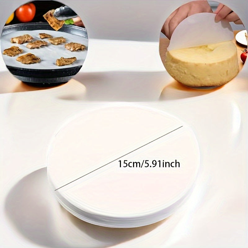 Non-Stick Round Baking Paper for Cheesecakes Chiffon Cakes Biscuits Breads Air Fryers Dutch Ovens Cupcake Separators Frozen Pies Pack of 50 or 100
