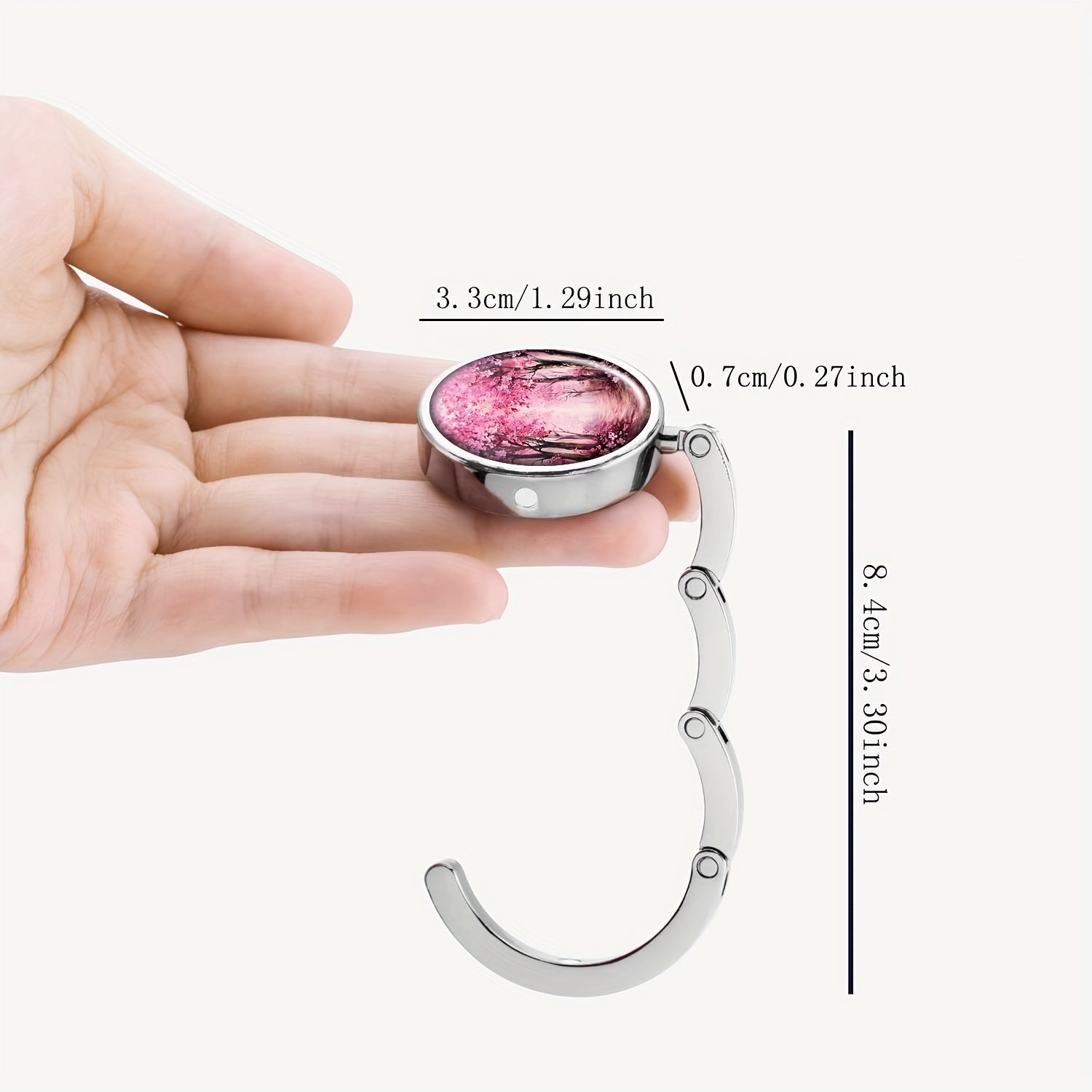 Portativ Sumka Osma, Pushti Gilos Gullari O'rmoni Dizayni, Qaytalanadigan Magnit Sumka Qulfi, Ruxdan Yasalgan - Restoran, Bar uchun yoki Norasmiy Usulda O'ziga Xos Sovg'a sifatida Ideal