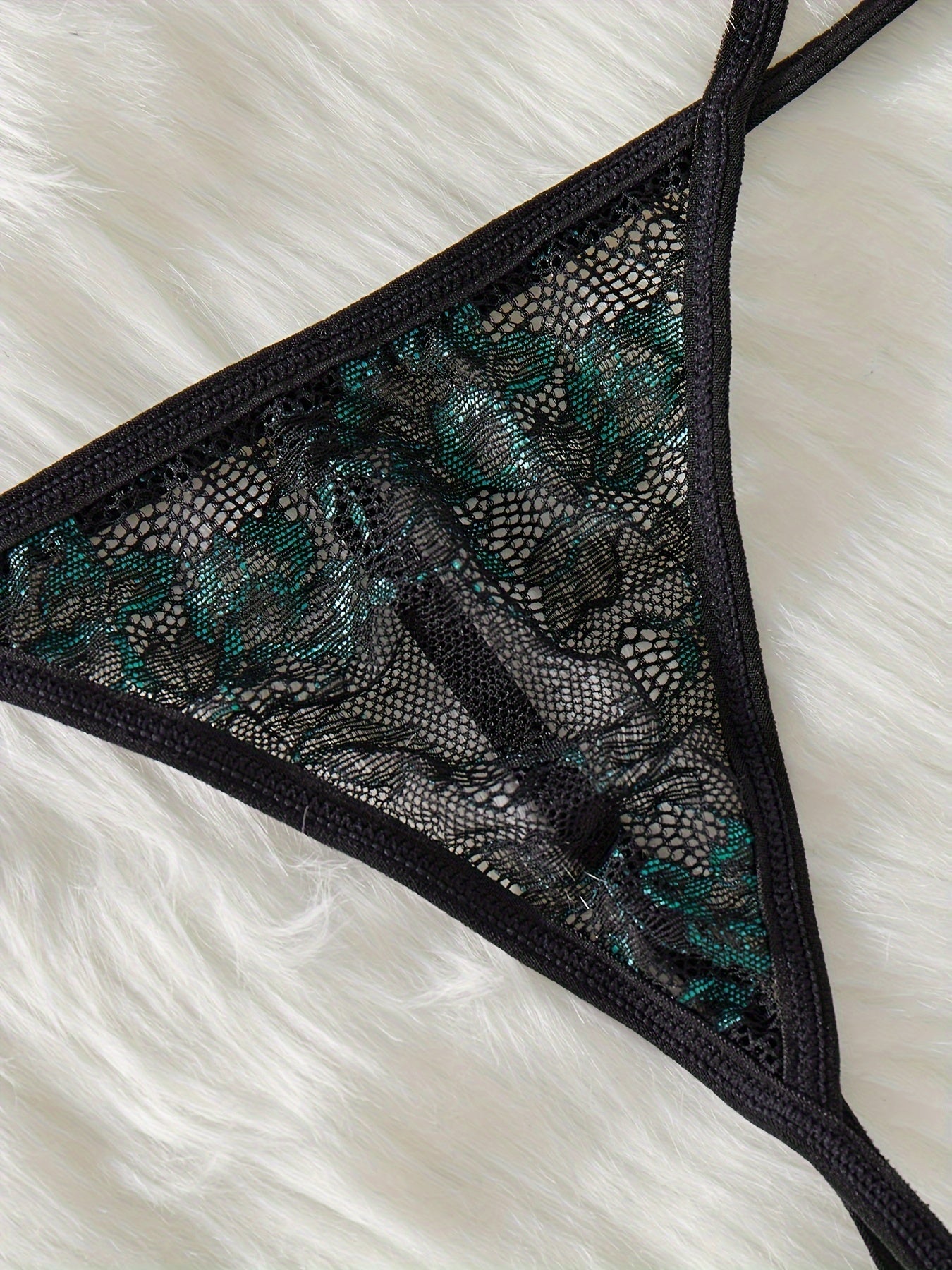 Women's Transparent Sexy Lingerie Set with Bra and Thong