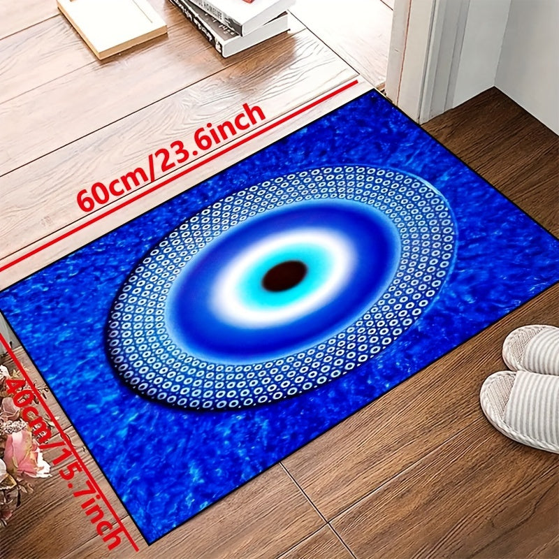 Koʻk Yovuz Koʻz Doira eshigi mato, sirpanmaydigan, yuviladigan, ichki va tashqi, polyester