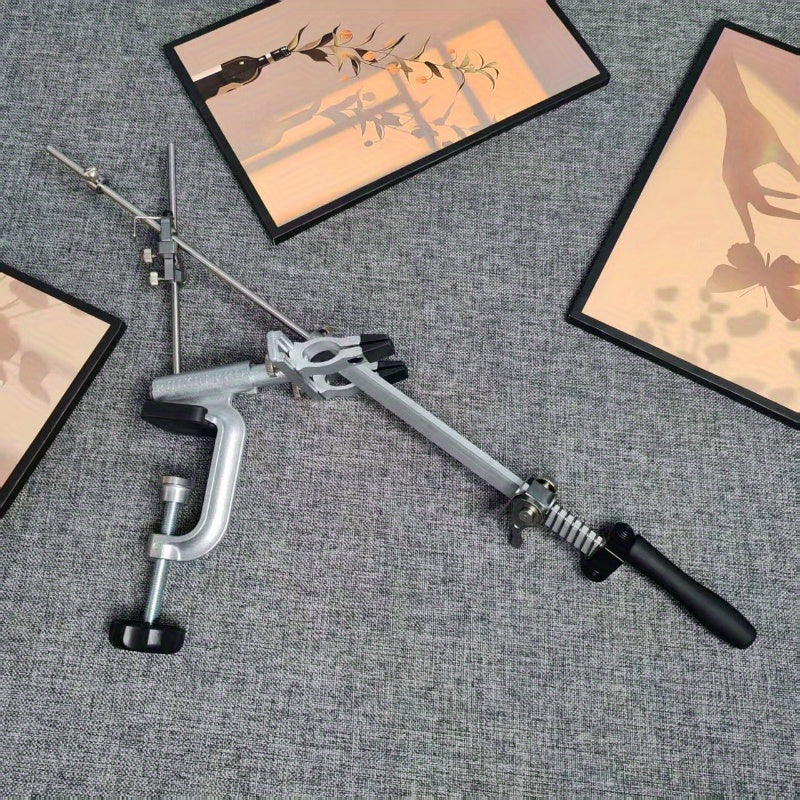 Boshqariladigan burchak va statik silliqlash moslamasi bilan oshxona asboblarini silliqlash tizimi.