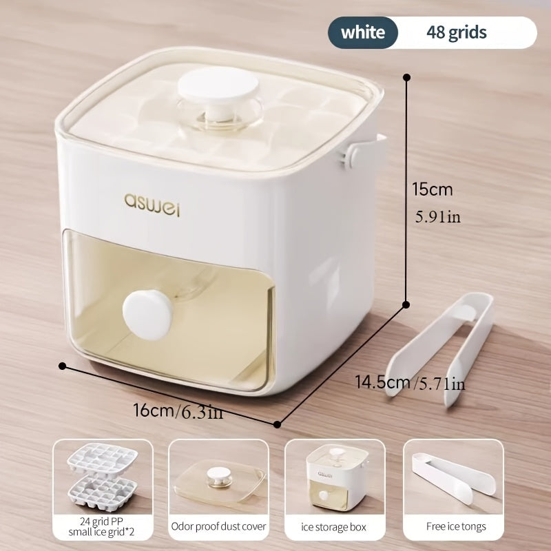 Portable 48-Grid Double-Layer Ice Maker 21L Capacity for Bar and Party Use