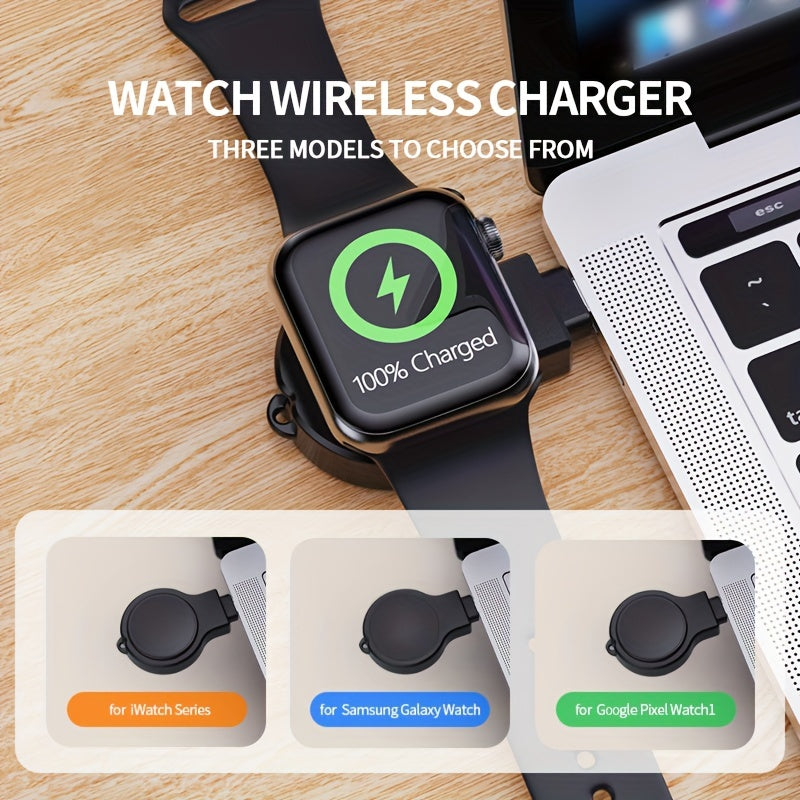 Wireless Charger Dock for Apple Watch Samsung Galaxy Watch Google Pixel Watch Fast Charging USB Type-C