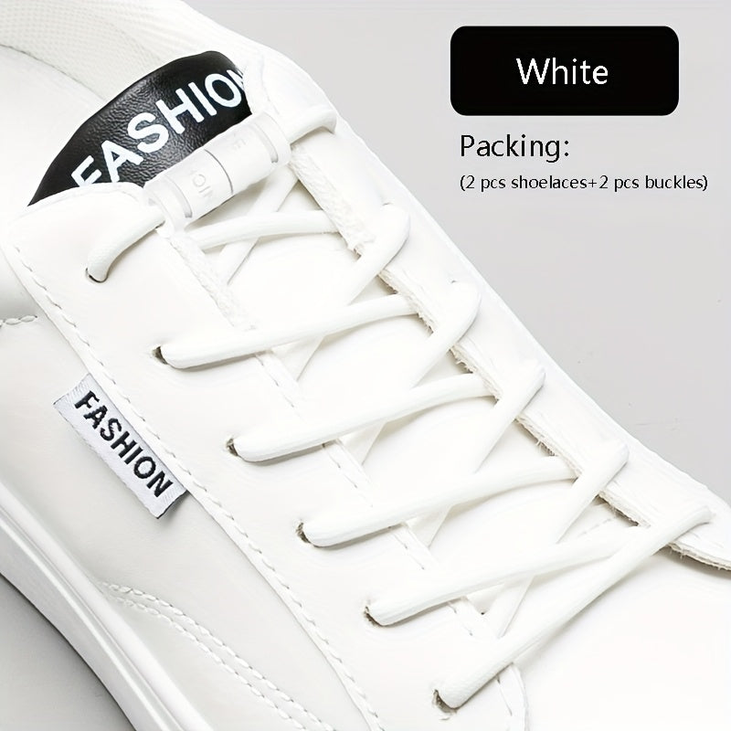 Unisex Elastic Shoe Laces with Buckles for Sports & Casual Shoes
