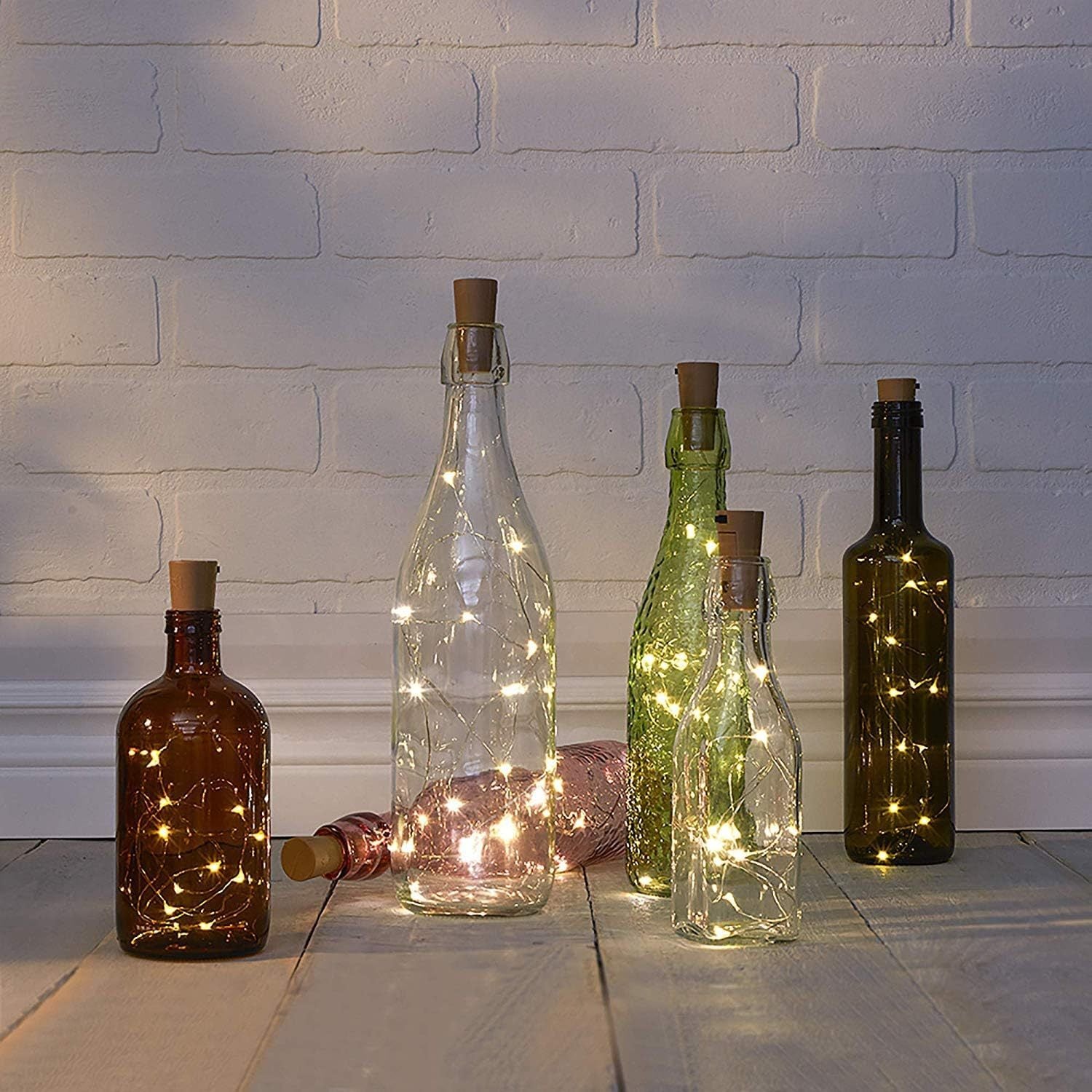 Luz de hadas LED de 10 unidades, cable de cobre, alimentada por batería, para decoración interior y exterior