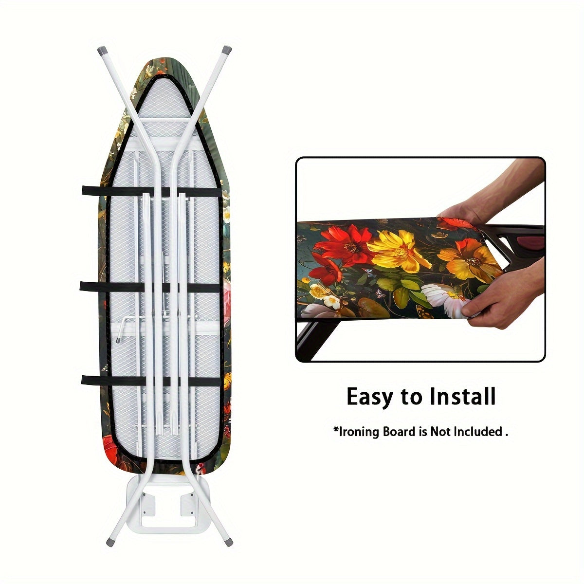 Boshqarmachilik taxtasi changyutgich qopqog'i Polyester qush naqshli elastik tortish uchun katta texnika aksessuari